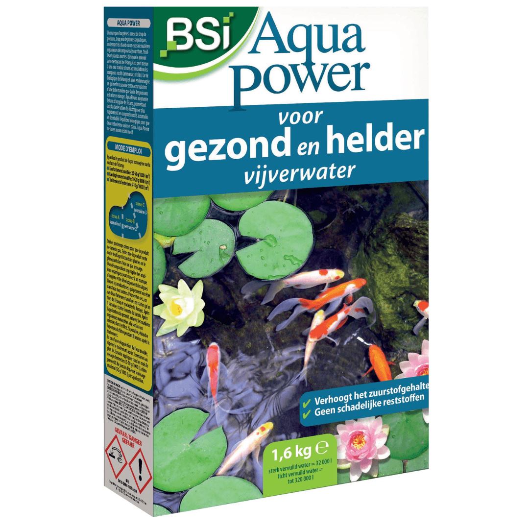 BSI Aqua Power - Maakt vijverwater helder - Zwemvijver - Algenbestrijding - 1,6kg voor 40 000 l afbeelding
