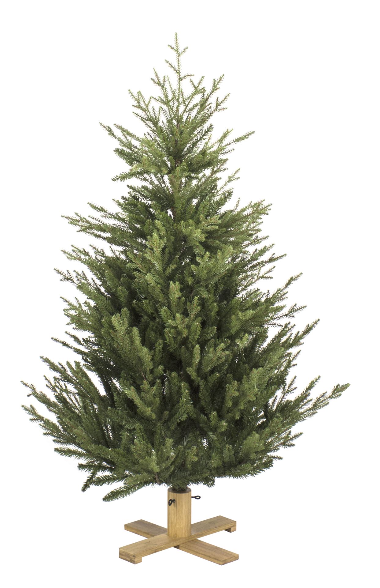 Arkansas kunstkerstboom - 152 cm - groen -Ø 114 cm - 1.668 tips - houten voet afbeelding