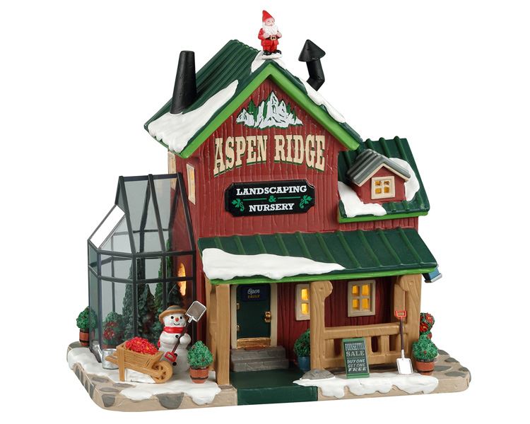 Lemax -'Aspen Ridge Landscaping&Nursery'- Verlichte Gebouw - Exclusief adapter afbeelding