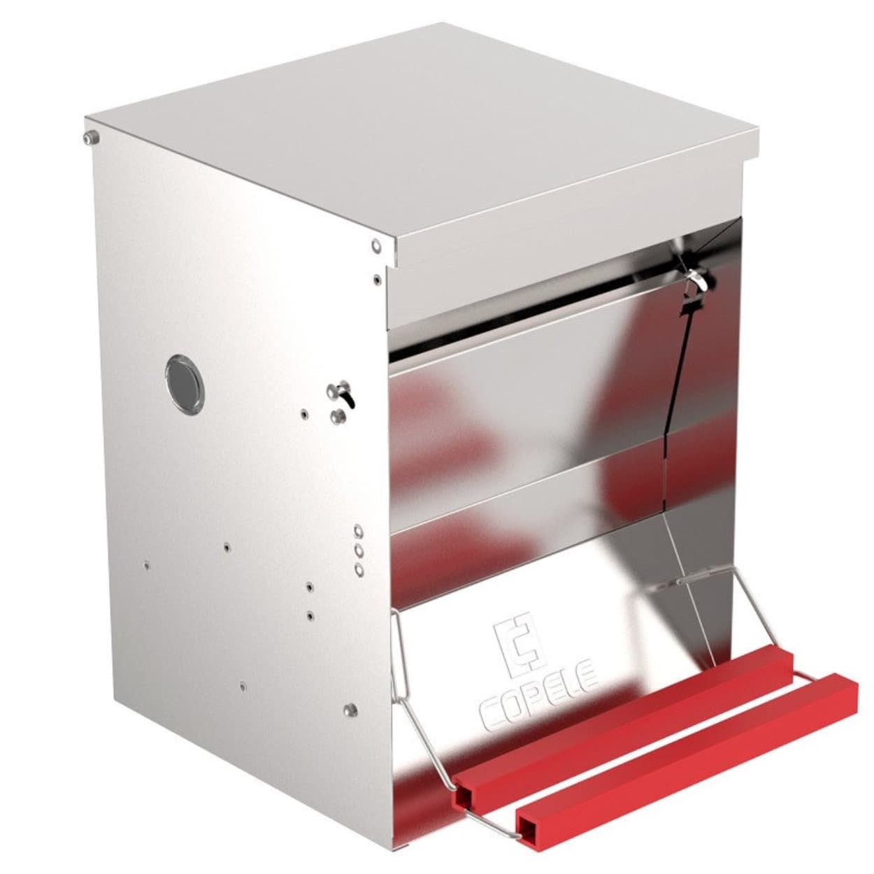 Automatische trapbak voederbak voor kippen - 12kg - 30x30x40cm afbeelding