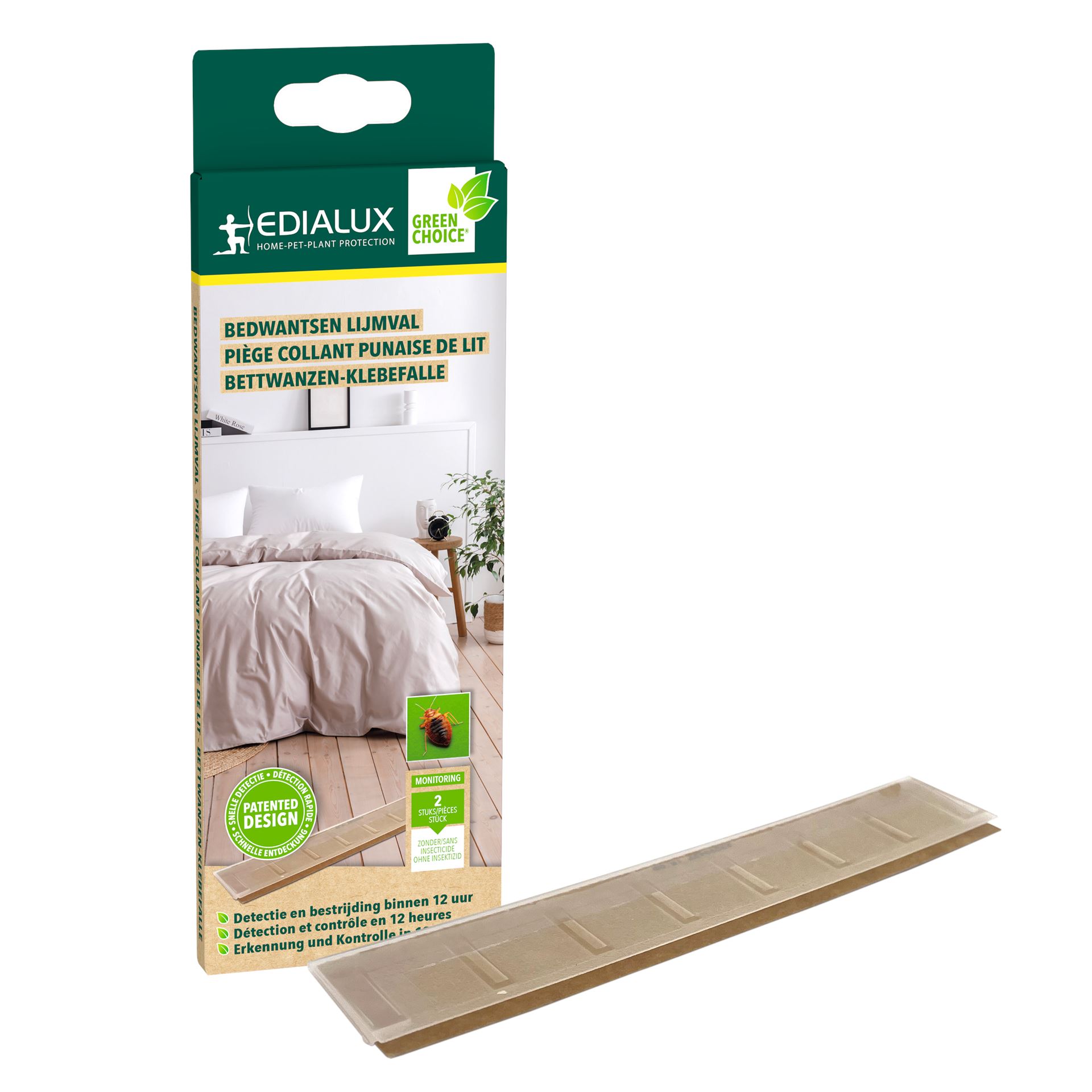 Edialux bedwantsen lijmval - 2 stuks