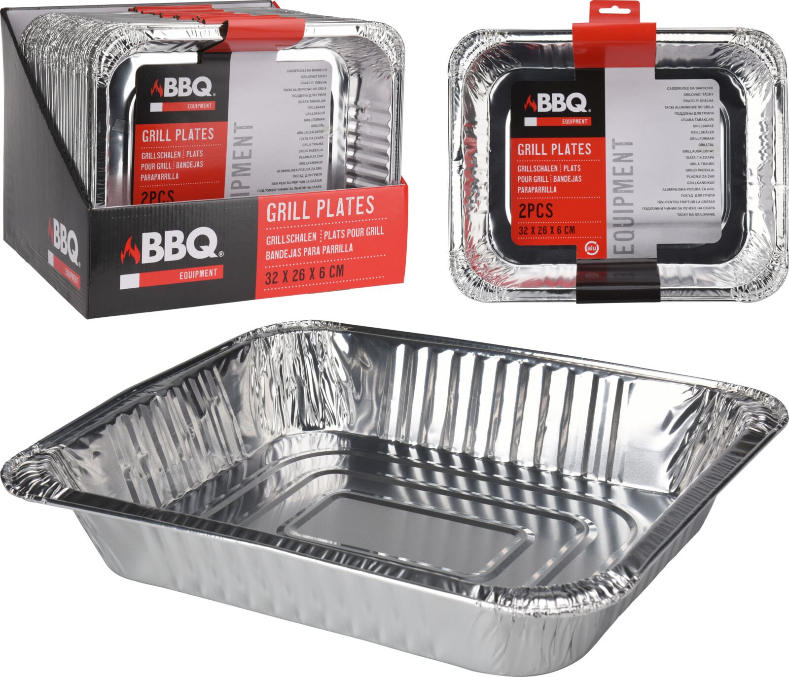 BBQ Collection aluminium barbecue bereidingsbakjes 32 x 26 x 6 cm - BBQ grillschalen aluminium afbeelding