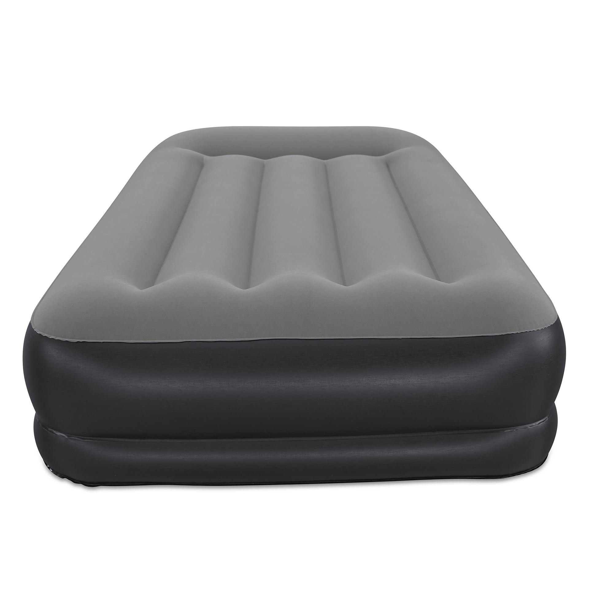 Bestway luchtbed'Tritech Twin'- 191x97x36 cm - met ingebouwde USB pomp - zwart/grijs - binnen&buiten afbeelding