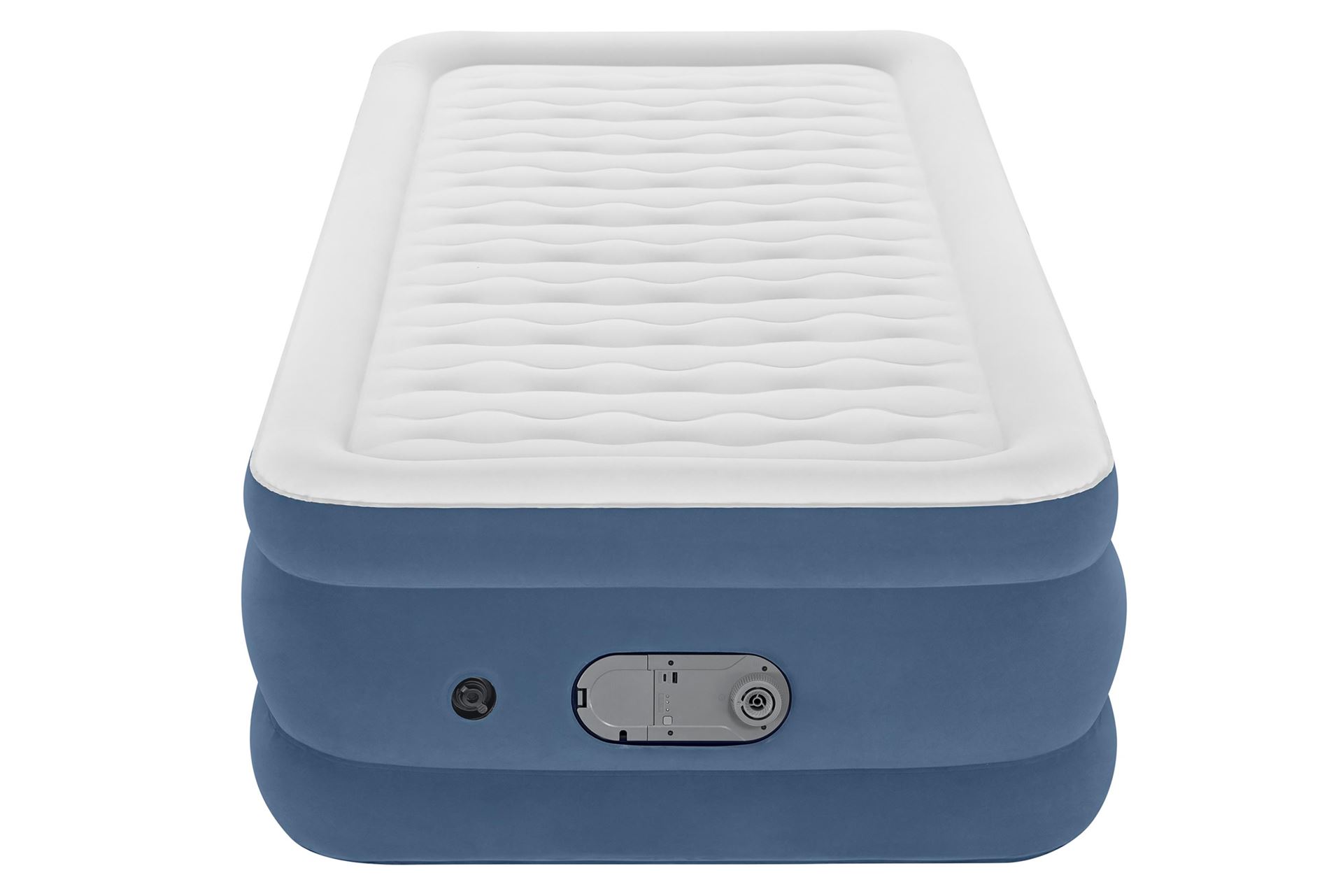 Bestway luchtbed'AlwayszAire Twin'- 191x97x46 cm - met ingebouwde USB pomp - blauw/wit afbeelding