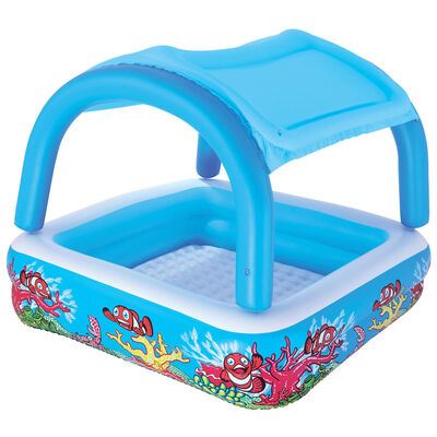 Bestway Canopy Play opblaasbaar peuter- en kleuterzwembad - vierkant - L140 x B140 x H114 cm afbeelding