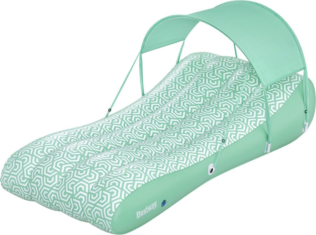 Bestway"Comfy Chill"opblaasbare luchtmatras met zonnescherm - 175 x 94 x 40 cm - 1 persoon afbeelding