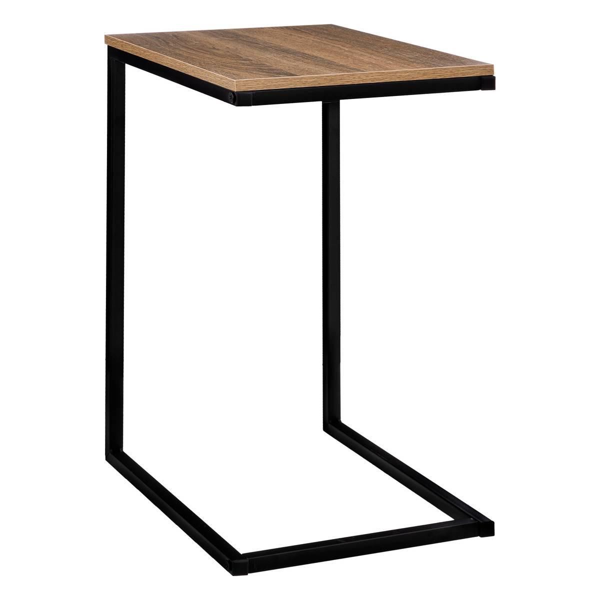 5Five Chevron 45x35x66 cm – Bijzettafel – Hout/metaal – Lichtbruin/zwart – Compact & stijlvol – Industrieel design