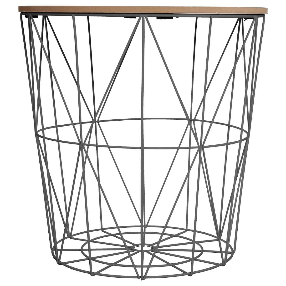 Atmosphera zwarte bijzettafel'Kumi'met metalen poten -Ø39,5 x H41 cm afbeelding