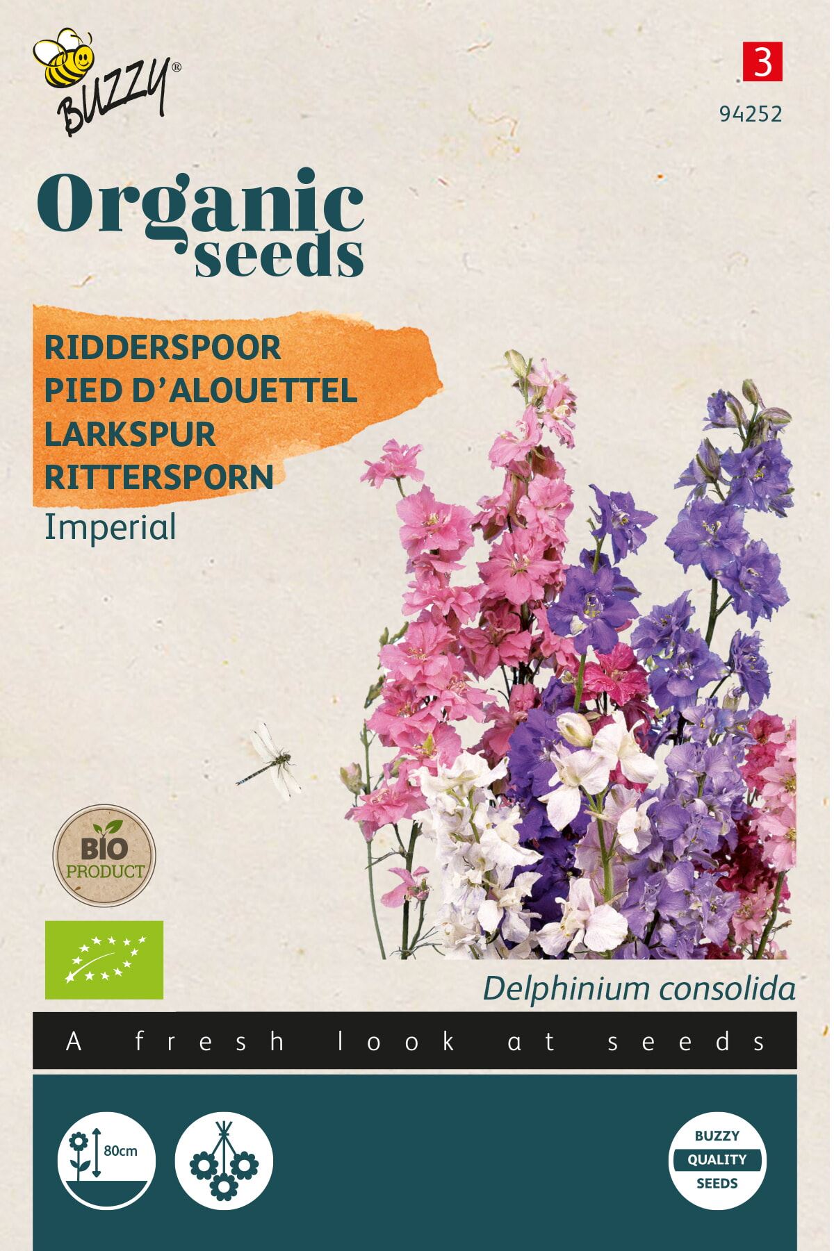 Buzzy® Bio Ridderspoor zaden - Imperial - gemengd afbeelding