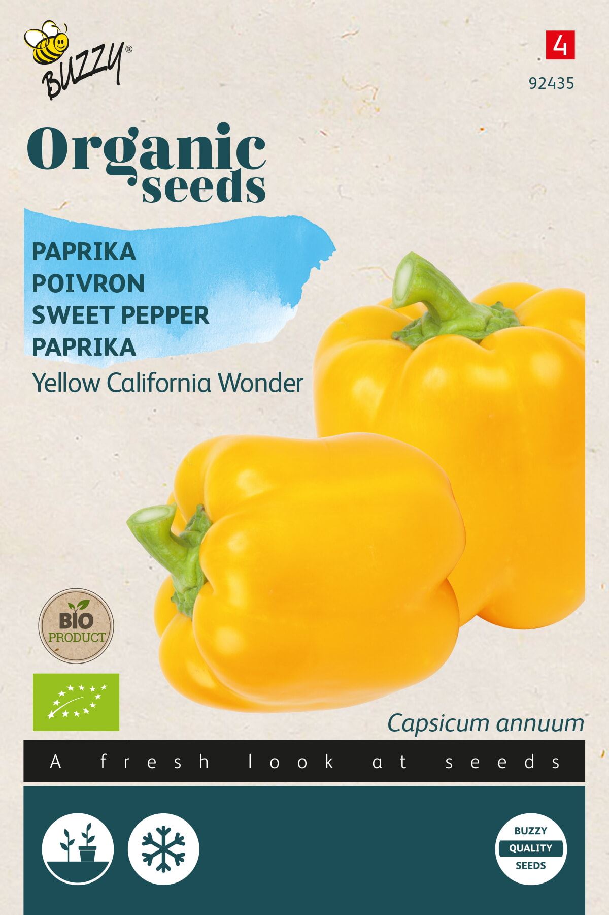 Buzzy® Bio Paprika zaden - California Wonder - geel afbeelding