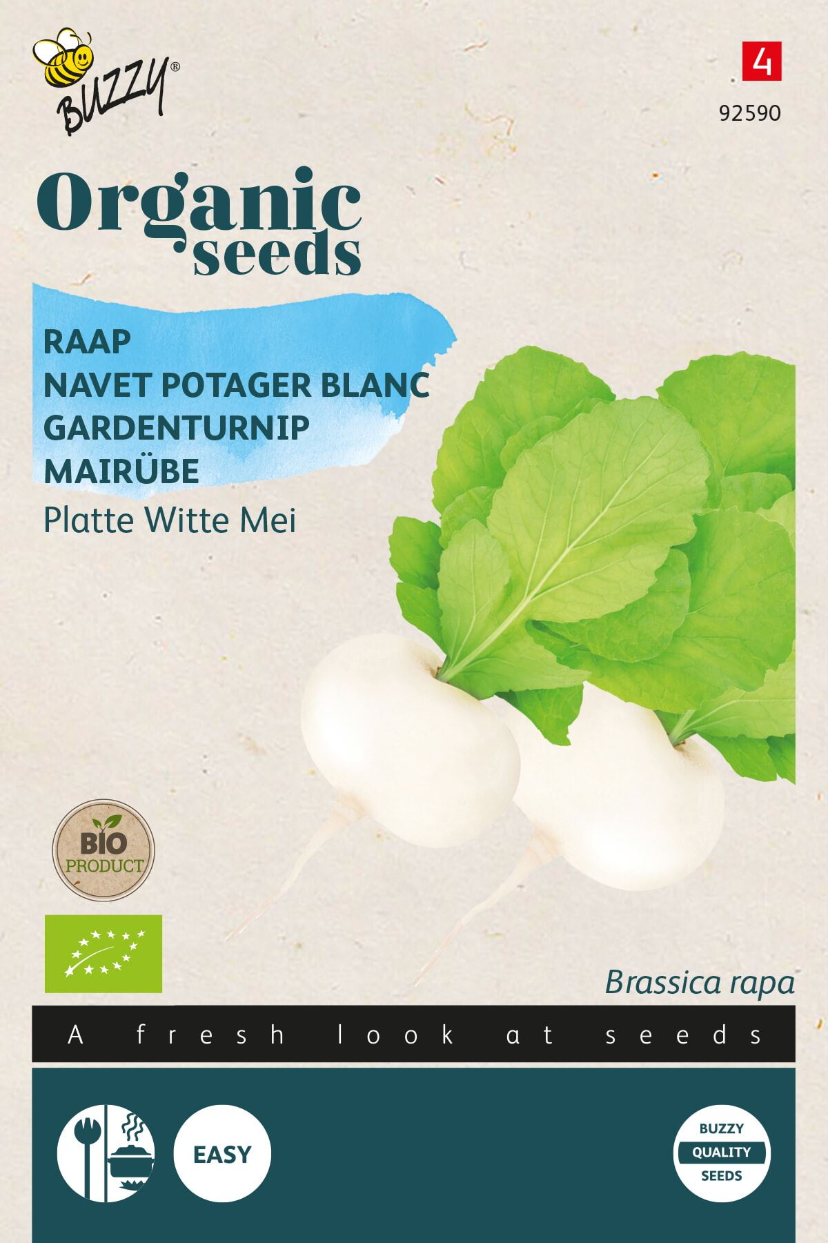 Buzzy® Bio Rapen zaden - Platte Witte Mei afbeelding