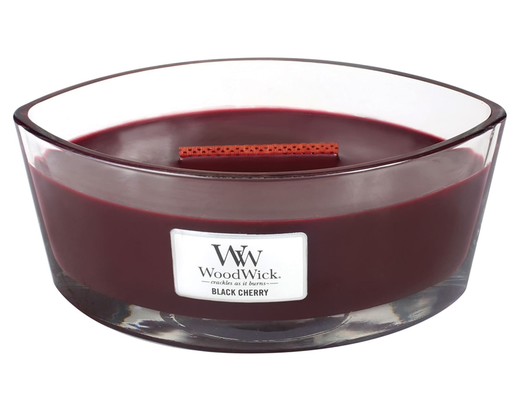 WoodWick geurkaars - Ellipse HearthWick Flame - Black Cherry afbeelding