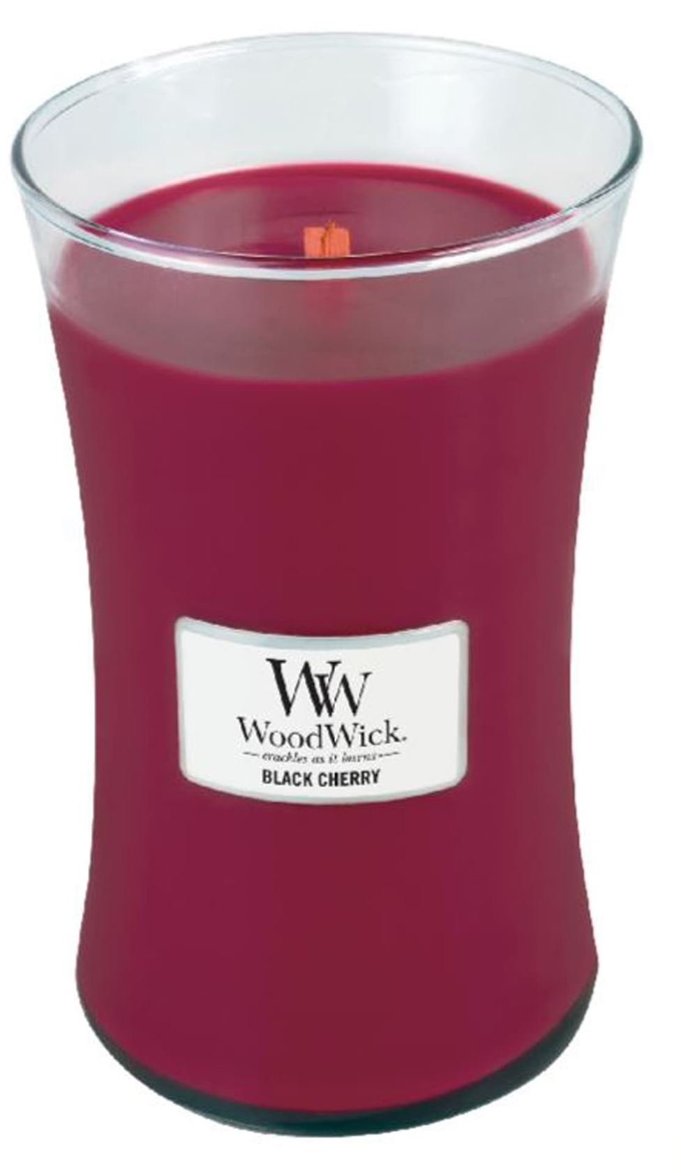 WoodWick geurkaars - Large Hourglass - Black Cherry afbeelding