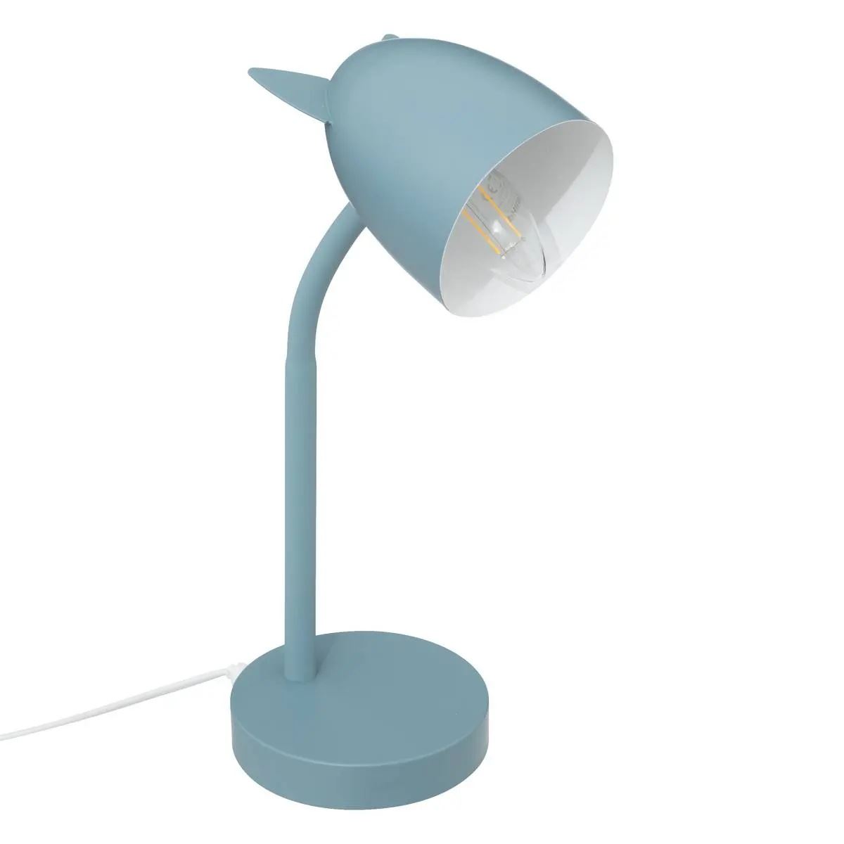 Atmosphera Kinderkamer Tafellamp– Met Oortjes – Blauw Metaal – 18x12,5x31 cm – Bureaulamp – E14 Fitting afbeelding