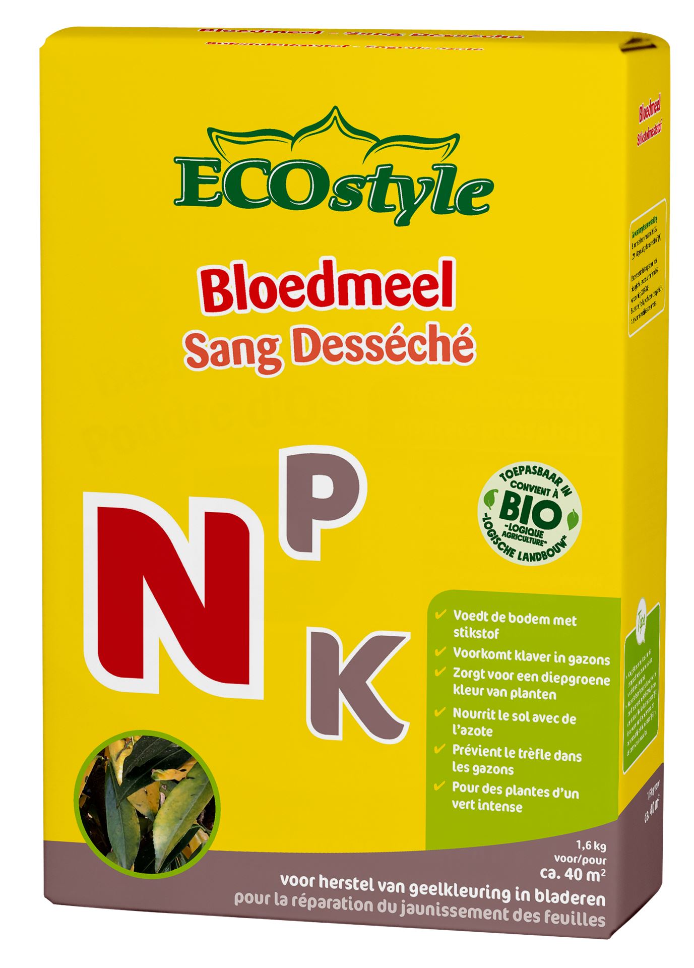 ECOstyle meststof– bloedmeel - 1,6 kg – voor 40 m² afbeelding