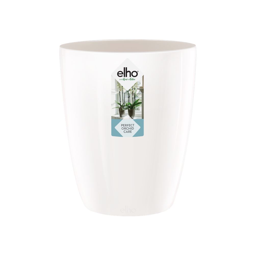 elho Brussels Diamond Orchidee Hoog 12,5 - Wit (Wit) -Ø 13 x H 15 cm - Ideaal voor binnen - 100% gerecycled afbeelding