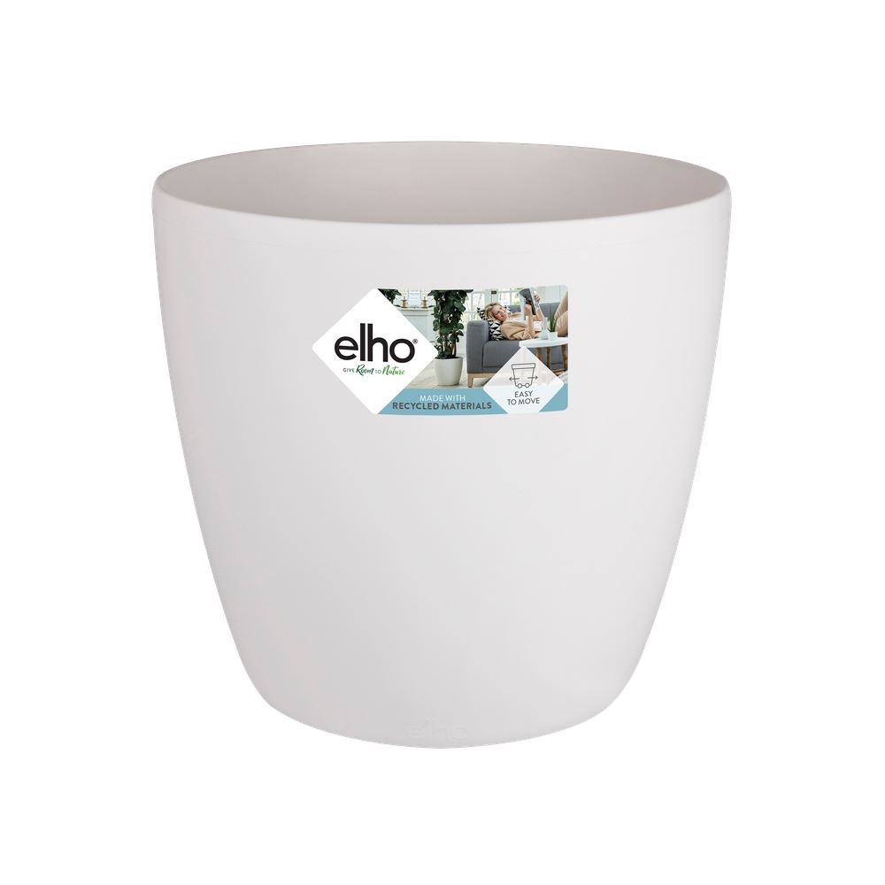 elho Brussels Rond Wielen 47 - Wit (Wit) -Ø 47 x H 44 cm - Ideaal voor binnen - 100% gerecycled afbeelding