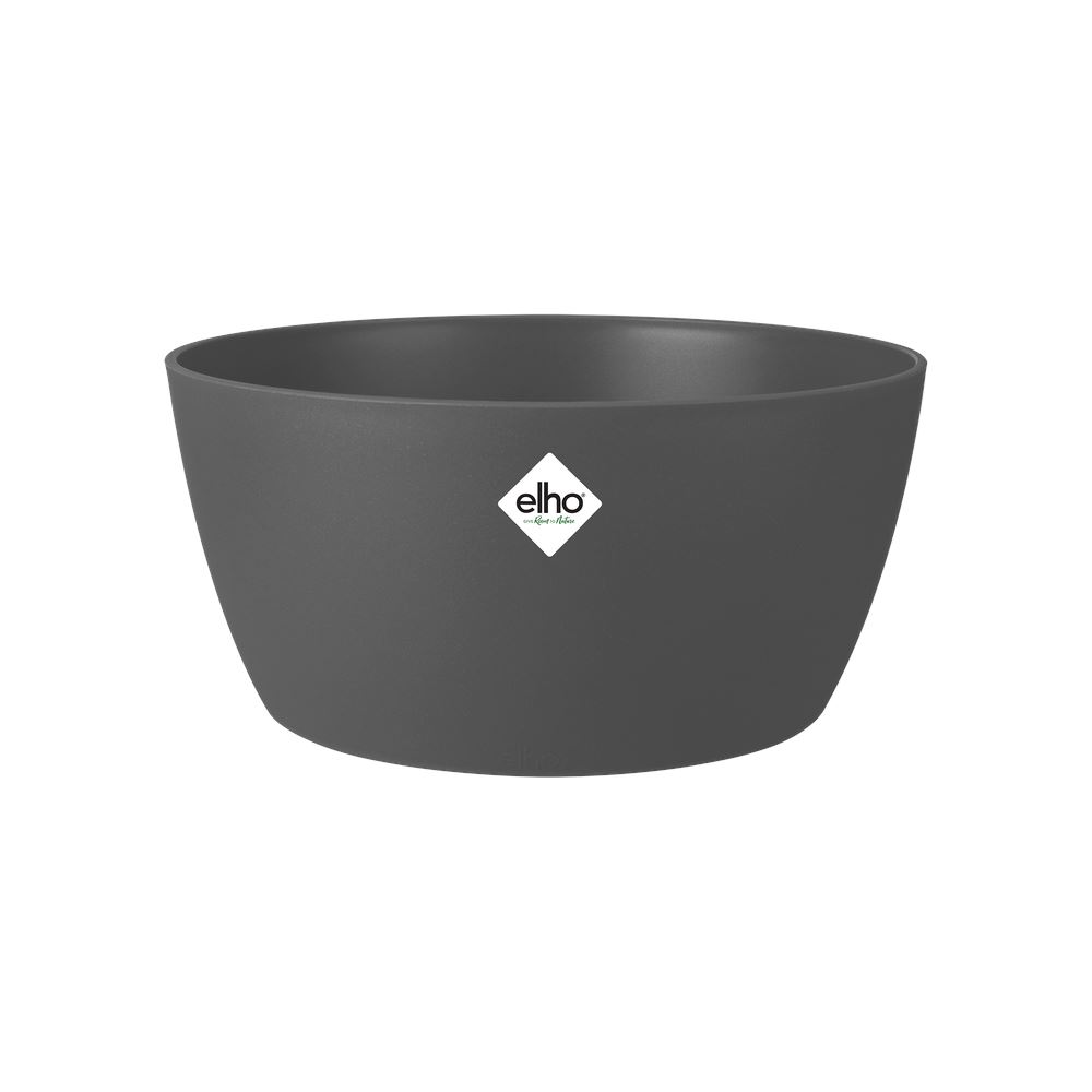 elho Brussels Schaal 23 - Antraciet (Zwart) -Ø 23 x H 11 cm - Ideaal voor binnen - 100% gerecycled afbeelding