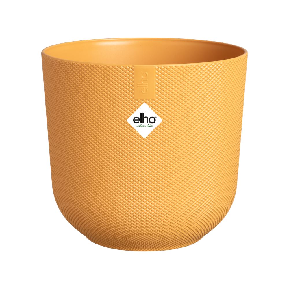 elho Jazz Rond 14 - Amber geel (Geel) -Ø 14 x H 13 cm - Ideaal voor binnen - 100% gerecycled afbeelding