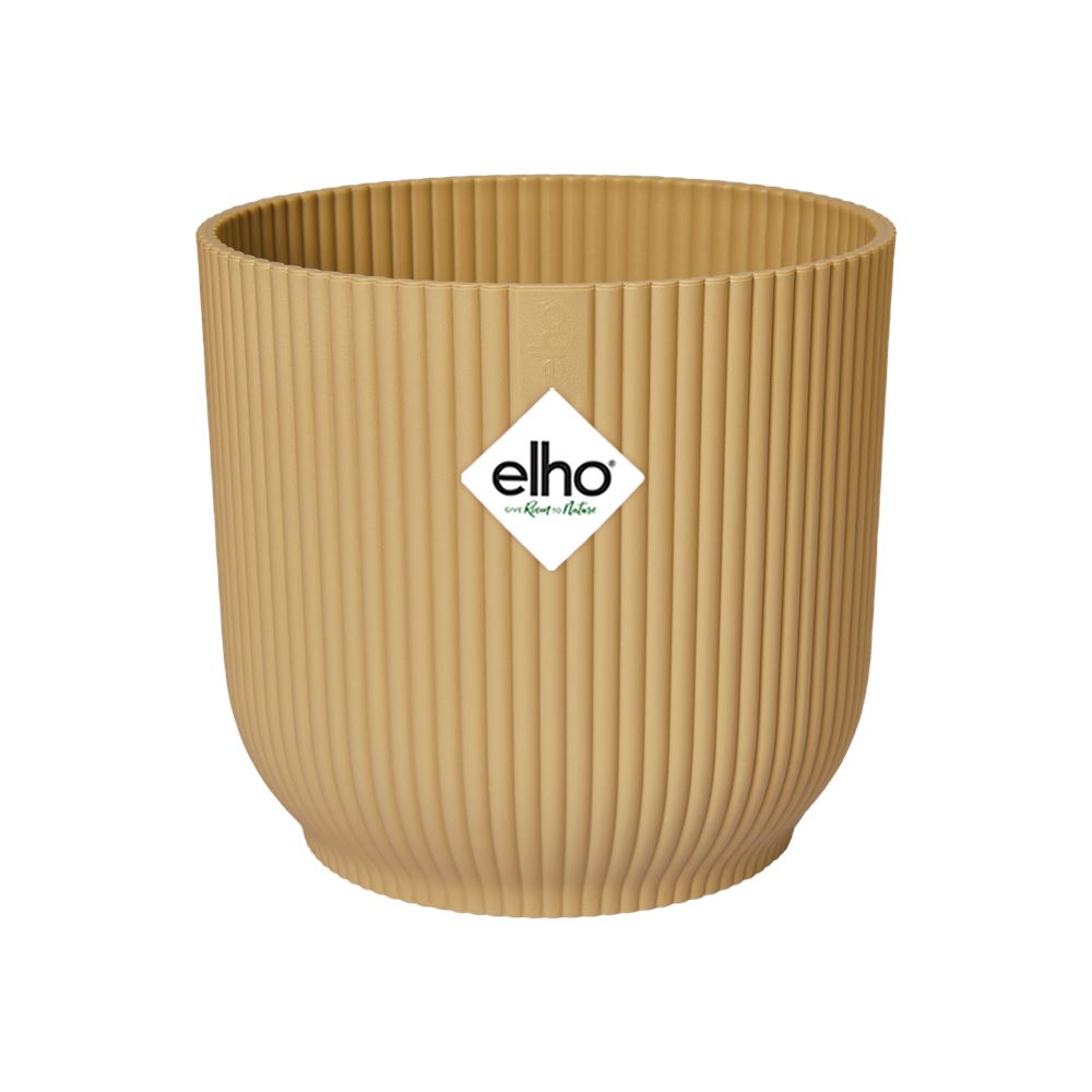 elho Vibes Fold Rond 18 - Botergeel (Geel) -Ø 18 x H 17 cm - Ideaal voor binnen - 100% gerecycled afbeelding