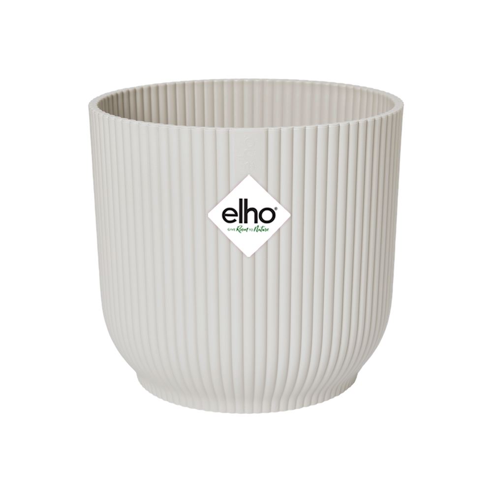 elho Vibes Fold Rond 22 - Zijdewit (Wit) -Ø 22 x H 20 cm - Ideaal voor binnen - 100% gerecycled afbeelding