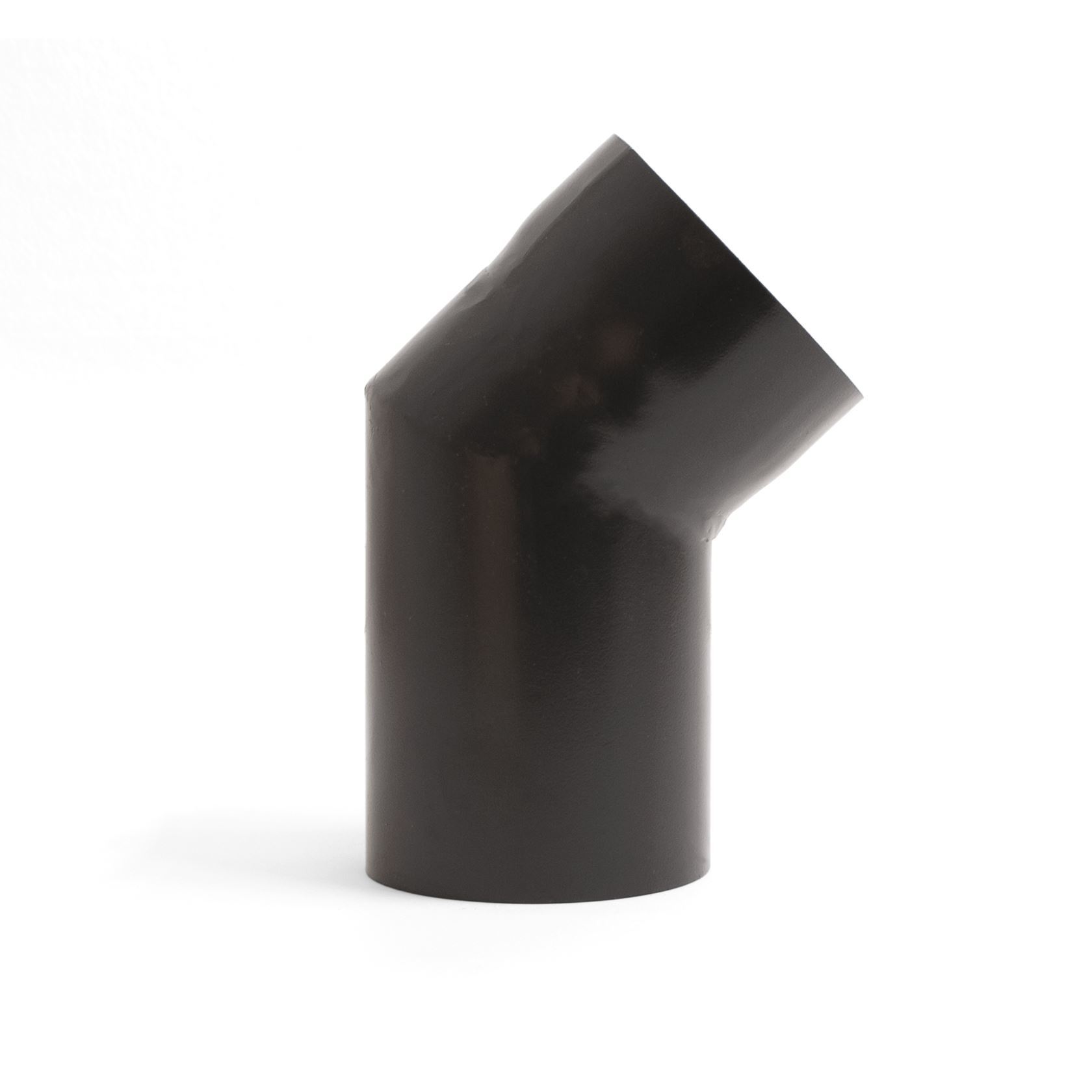 BonFeu Hoekpijp– Ø100 mm – 45° – 11x15x21 cm – Zwart afbeelding