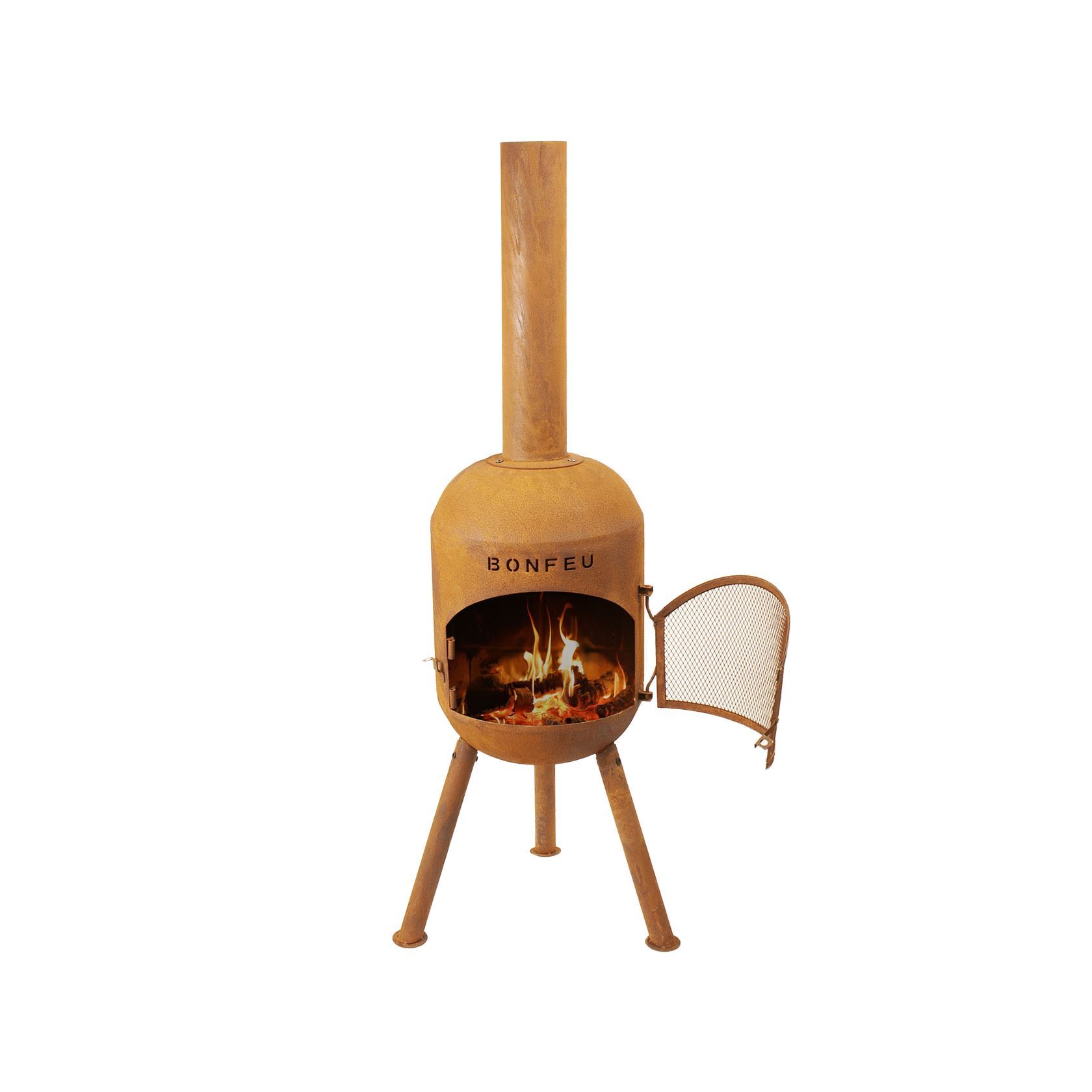 BonFeu Tuinhaard BonSolo– 34x34x126 cm – Roest afbeelding