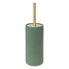 5Five Savona Toiletborstel in houder 10x35cm - Polyresin kunststeen - Ficus groen - Modern&luxe afbeelding