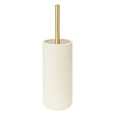5Five Savona Toiletborstel in houder 10x35cm - Polyresin kunststeen - Ivoor - Modern&luxe afbeelding