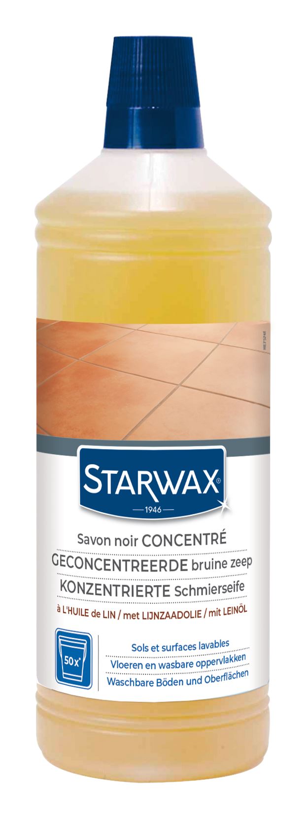 Starwax bruine zeep met lijnolie - 1L afbeelding