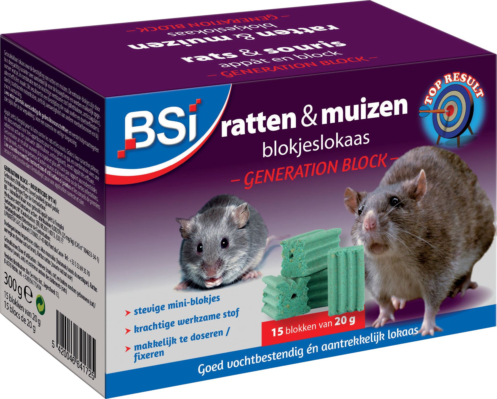 BSI Generation Block lokaas - 300g - ratten- en muizenvergif