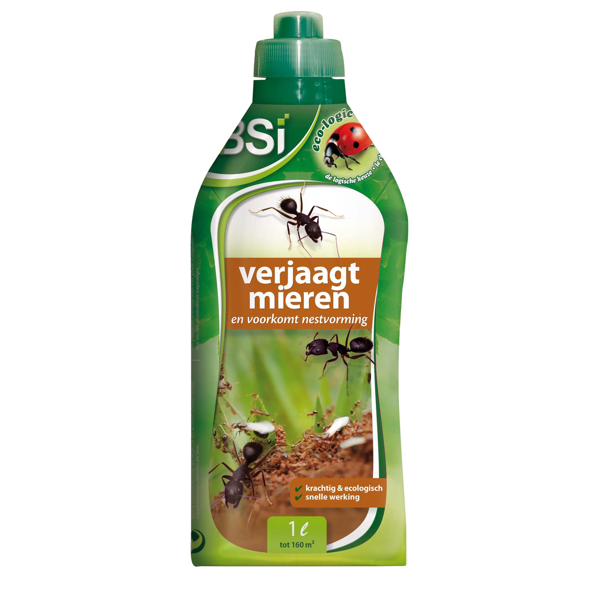 BSI - Verjaagt mieren Vloeibaar - 1 l voor 160m² - Mierenbestrijding - Krachtig Ecologisch product met curatieve en preventieve werking tegen mieren afbeelding