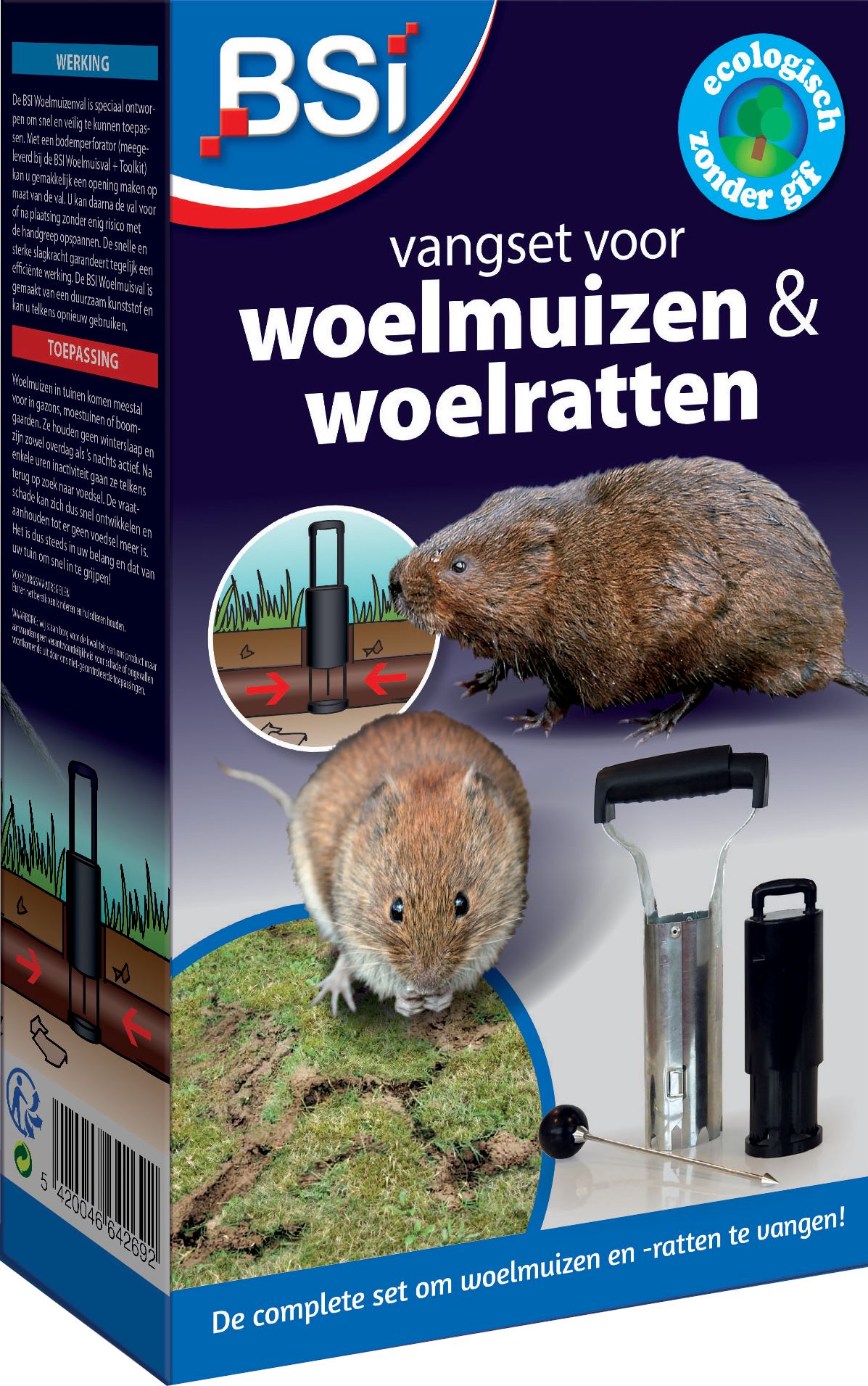 BSI vangset voor woelmuizen, woelratten en mollen - met toolkit afbeelding