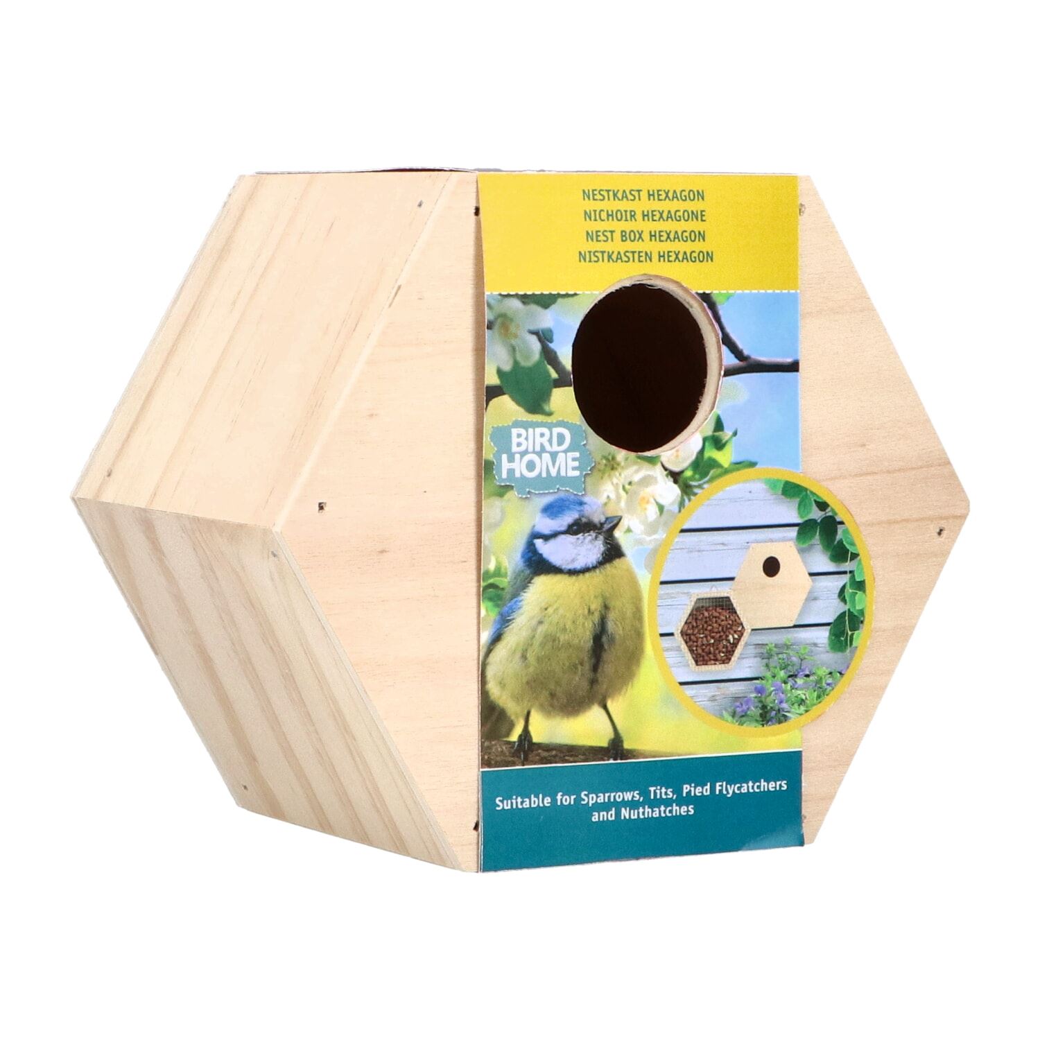 Bûten Bird Home Hexagon Mezen Nestkast - 13x15x10cm afbeelding
