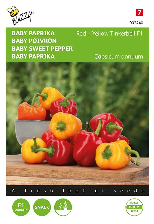 Buzzy® Baby Paprika zaden - Red & Yellow Tinkerbell F1