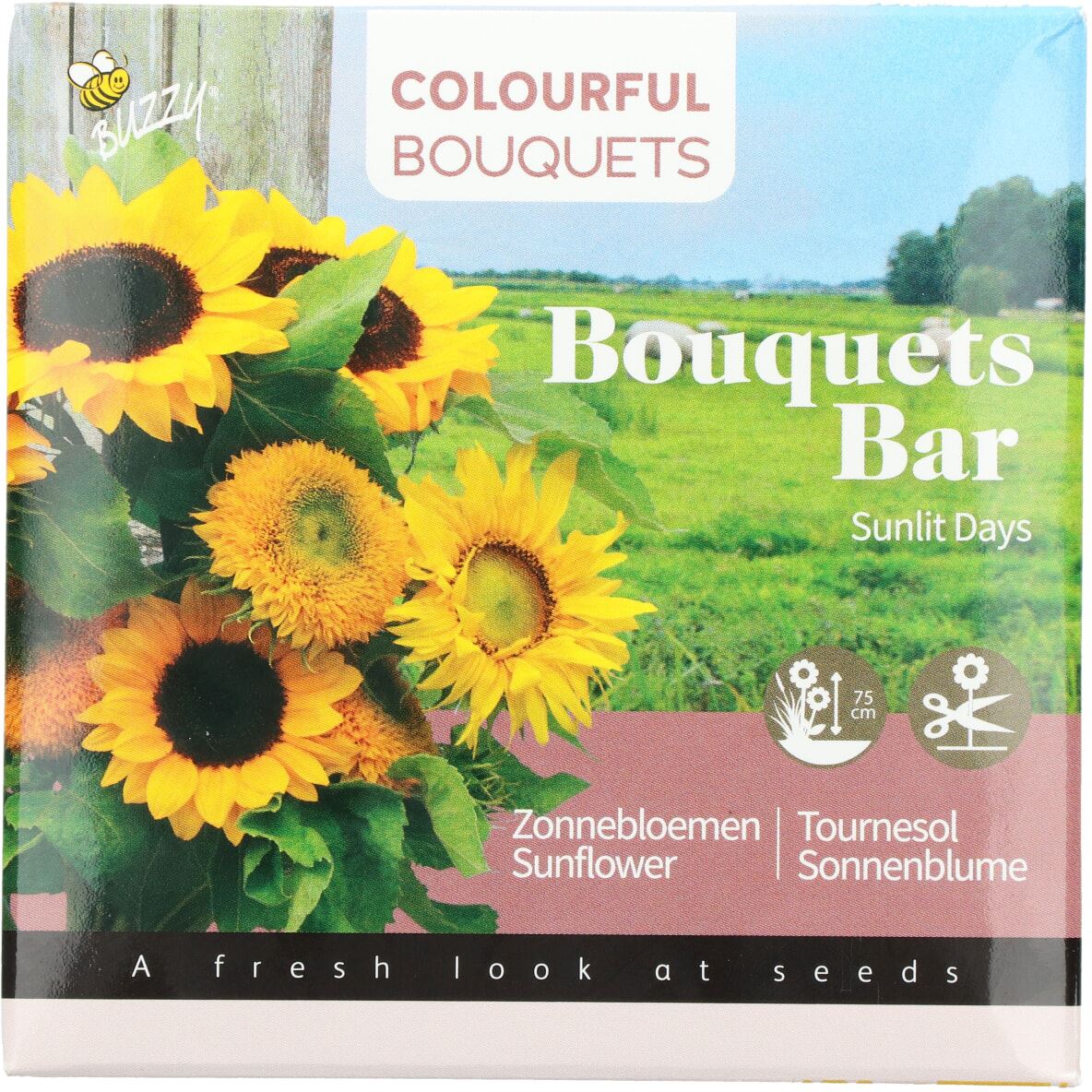 Buzzy Bouquets Bar Sunlit Days, Zonnebloemen (8) - Prachtig Zonnebloemen Geschenk - Bevat Cocopress Tablet, Opkweekzak en Zaden afbeelding