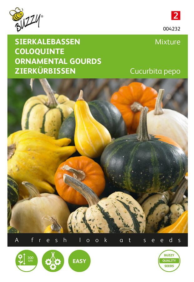 Buzzy® Coloquinte zaden - Cucurbita Sierkalebas - Klein -en Groot gemengd afbeelding