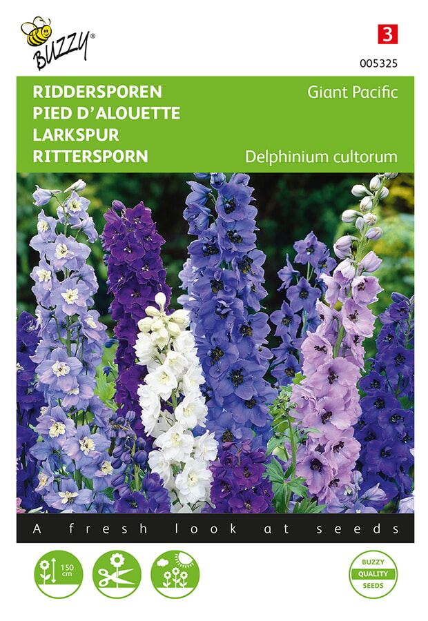 Buzzy® Ridderspoor zaden - Giant Pacific - gemengd afbeelding