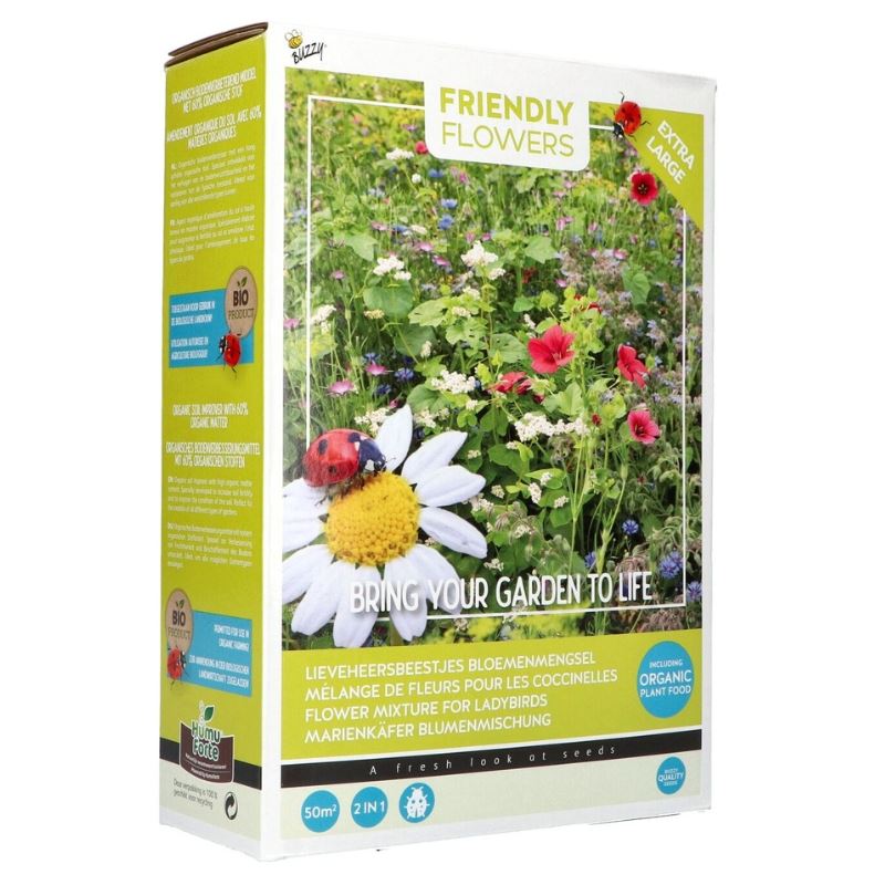 Buzzy® Friendly Flowers XL Lieveheersbeestjes 50m² afbeelding
