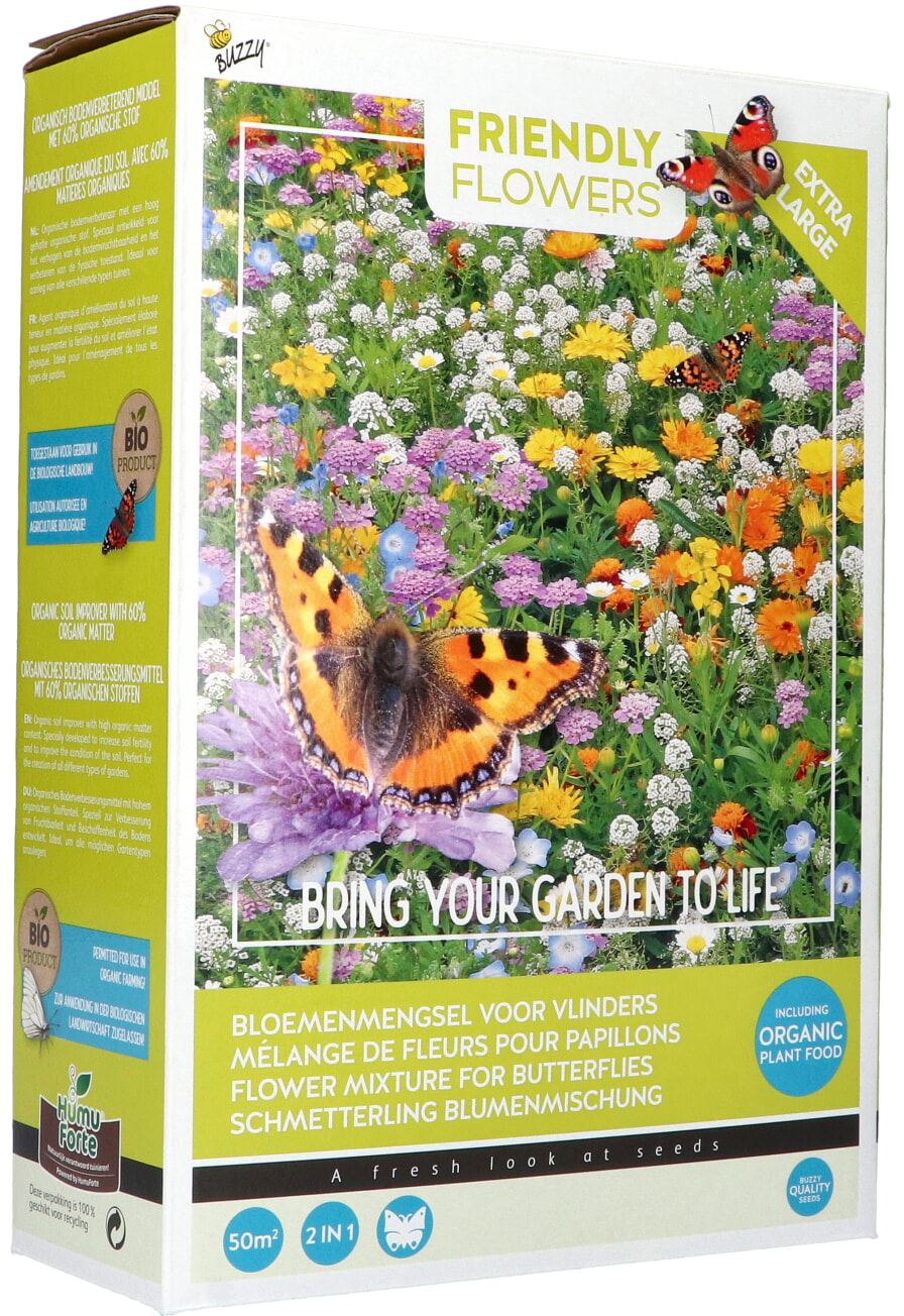 Buzzy® Friendly Flowers XL Vlinders laag 50m² afbeelding