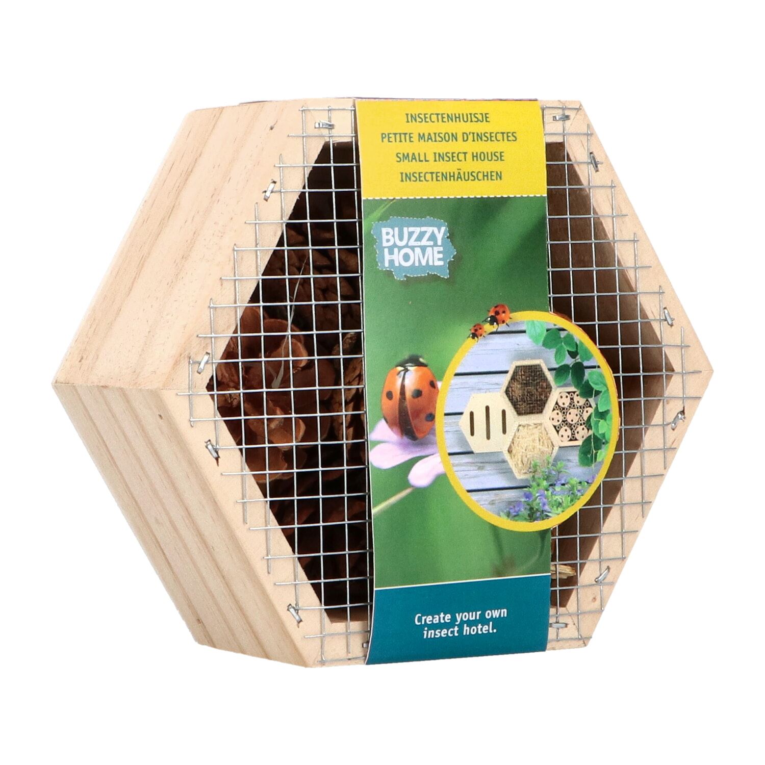Bûten Insectenkast Hexagon voor Lieveheersbeestjes - 13x15x6cm afbeelding