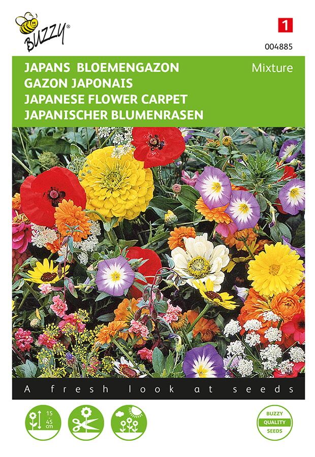 Buzzy bloemenweide - Japans bloemengazon afbeelding