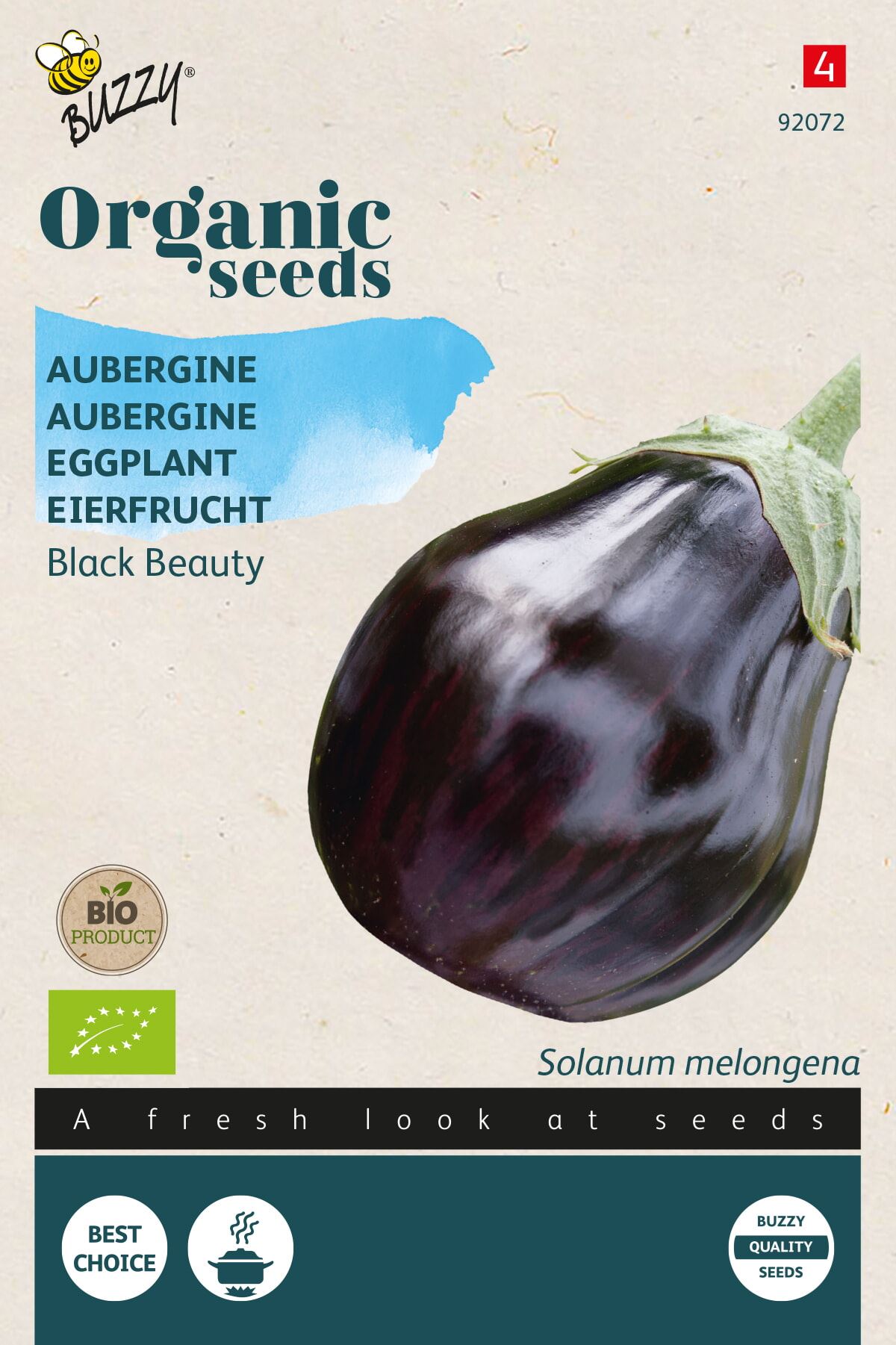 Buzzy® Bio Aubergine zaden - Black Beauty afbeelding