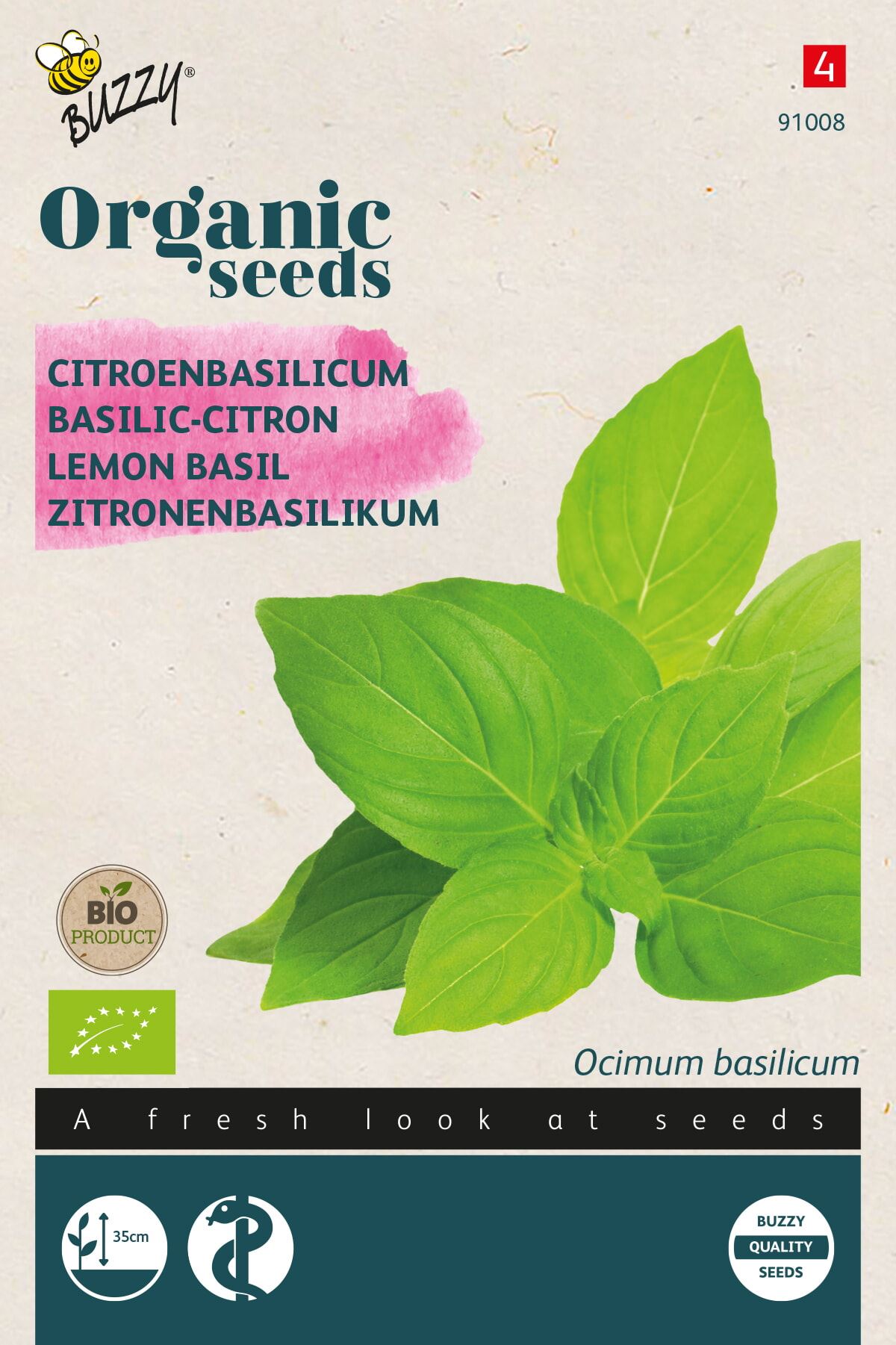 Buzzy® Basilicum zaden - Citroensmaak - Bio afbeelding