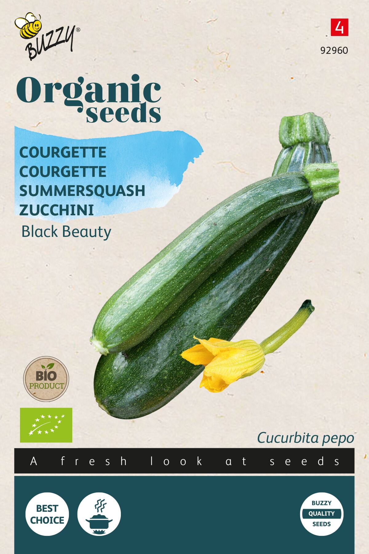 Buzzy® Bio Courgette zaden - Black Beauty afbeelding