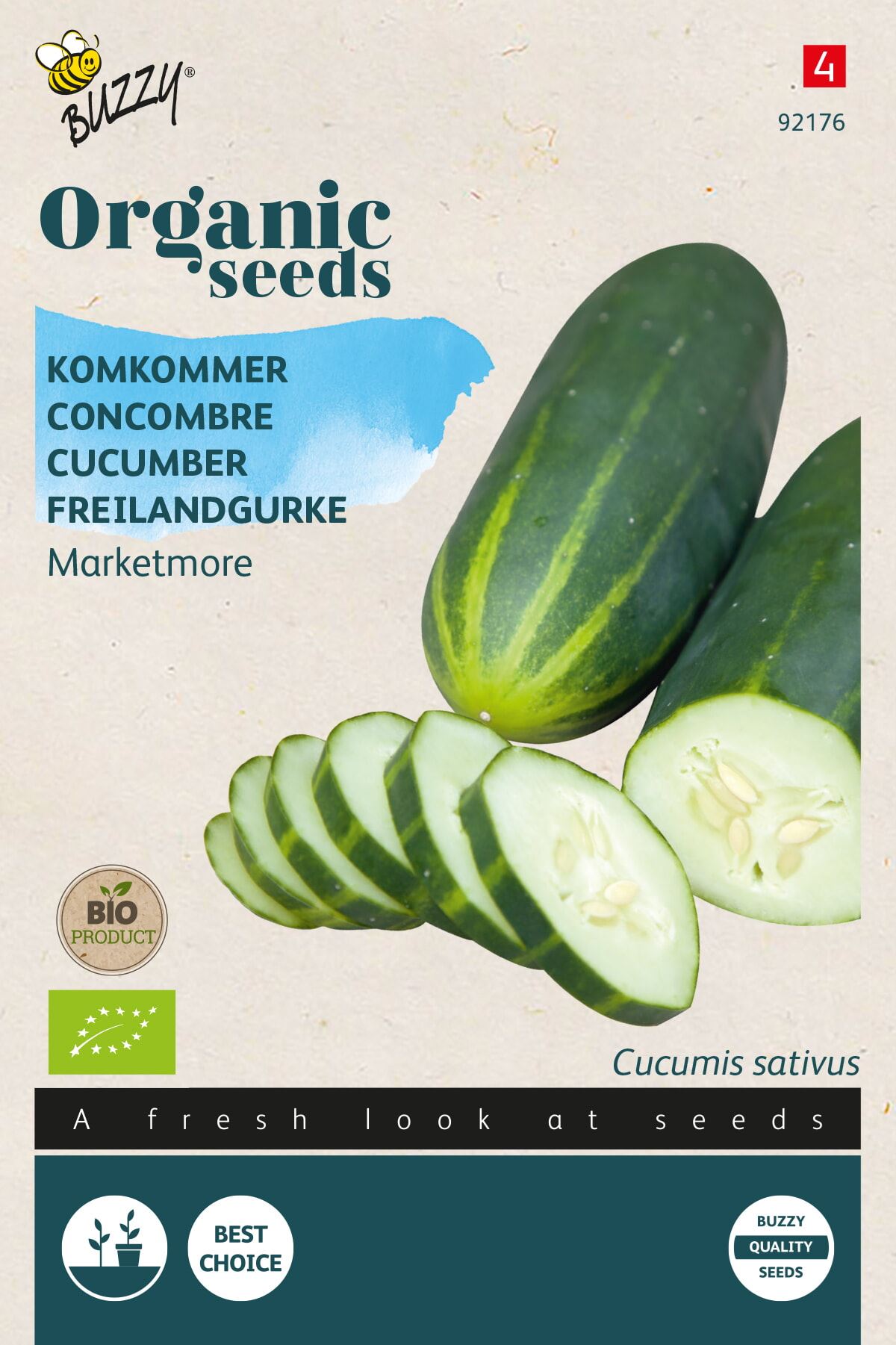 Buzzy® Bio Komkommer zaden - Marketmore afbeelding
