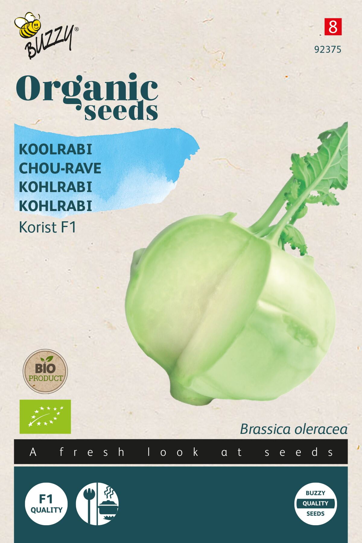 Buzzy Organic Koolrabi'Korist F1'- Biologisch afbeelding