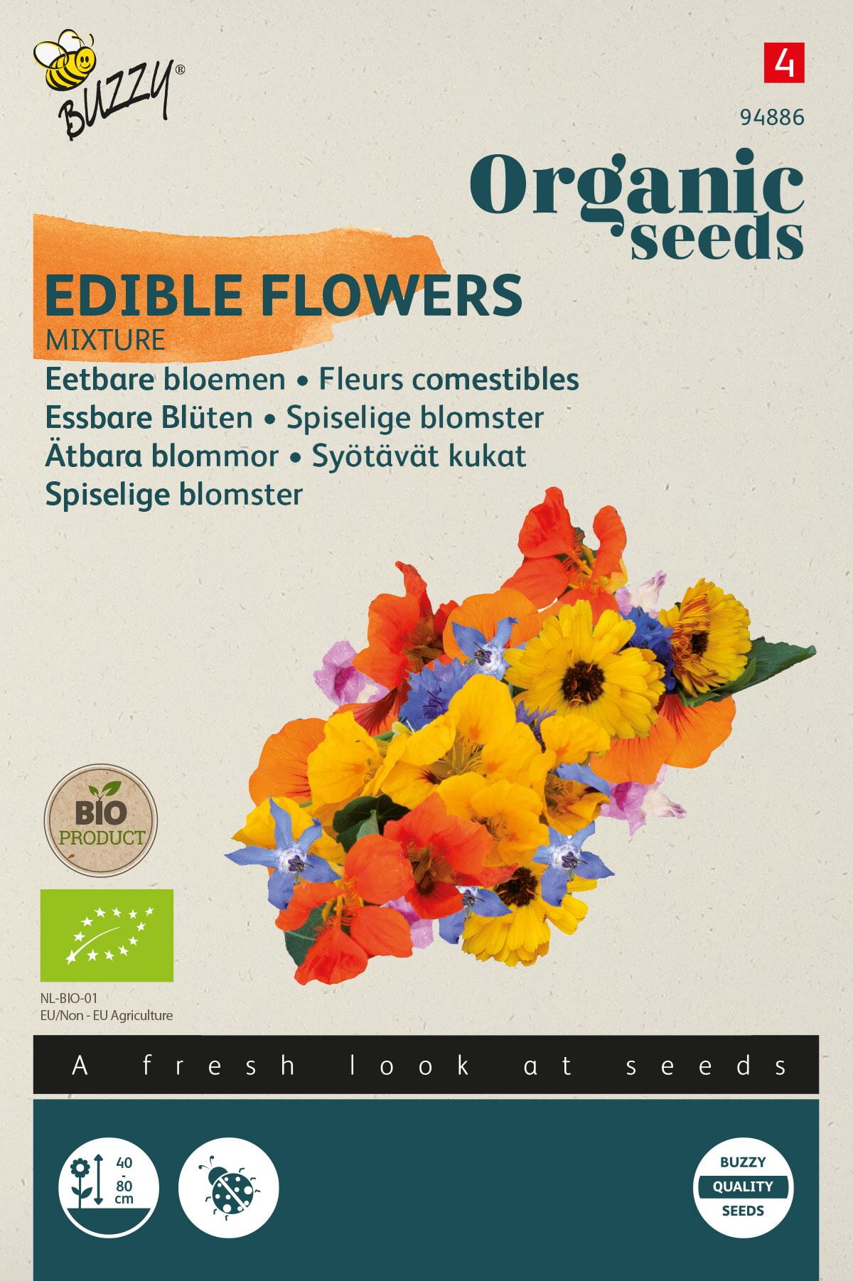 Buzzy Bio Mengsel Eetbare Bloemen - Kleurrijk en Smakelijk - Lange Bloeiperiode afbeelding