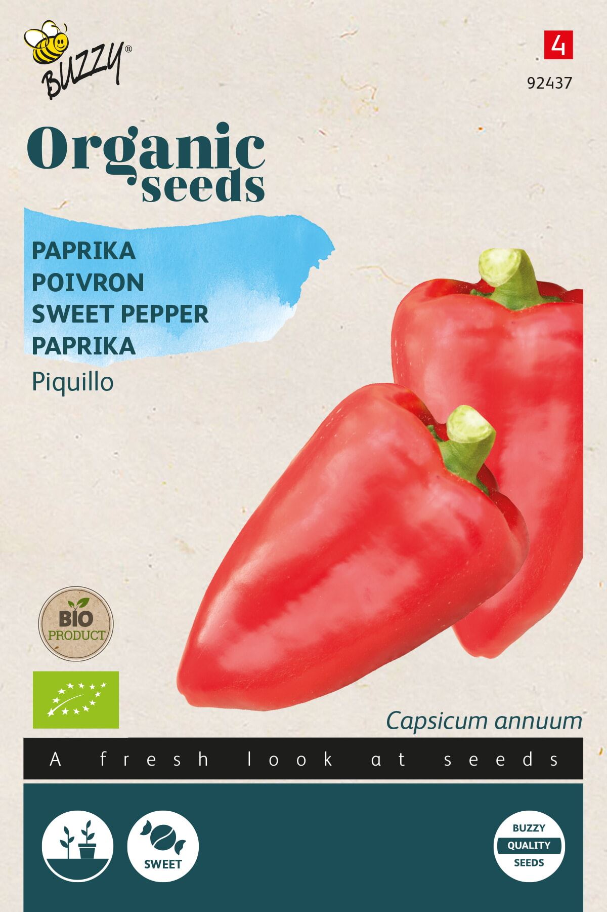 Buzzy® Bio Paprika zaden - Piquillo - rood afbeelding