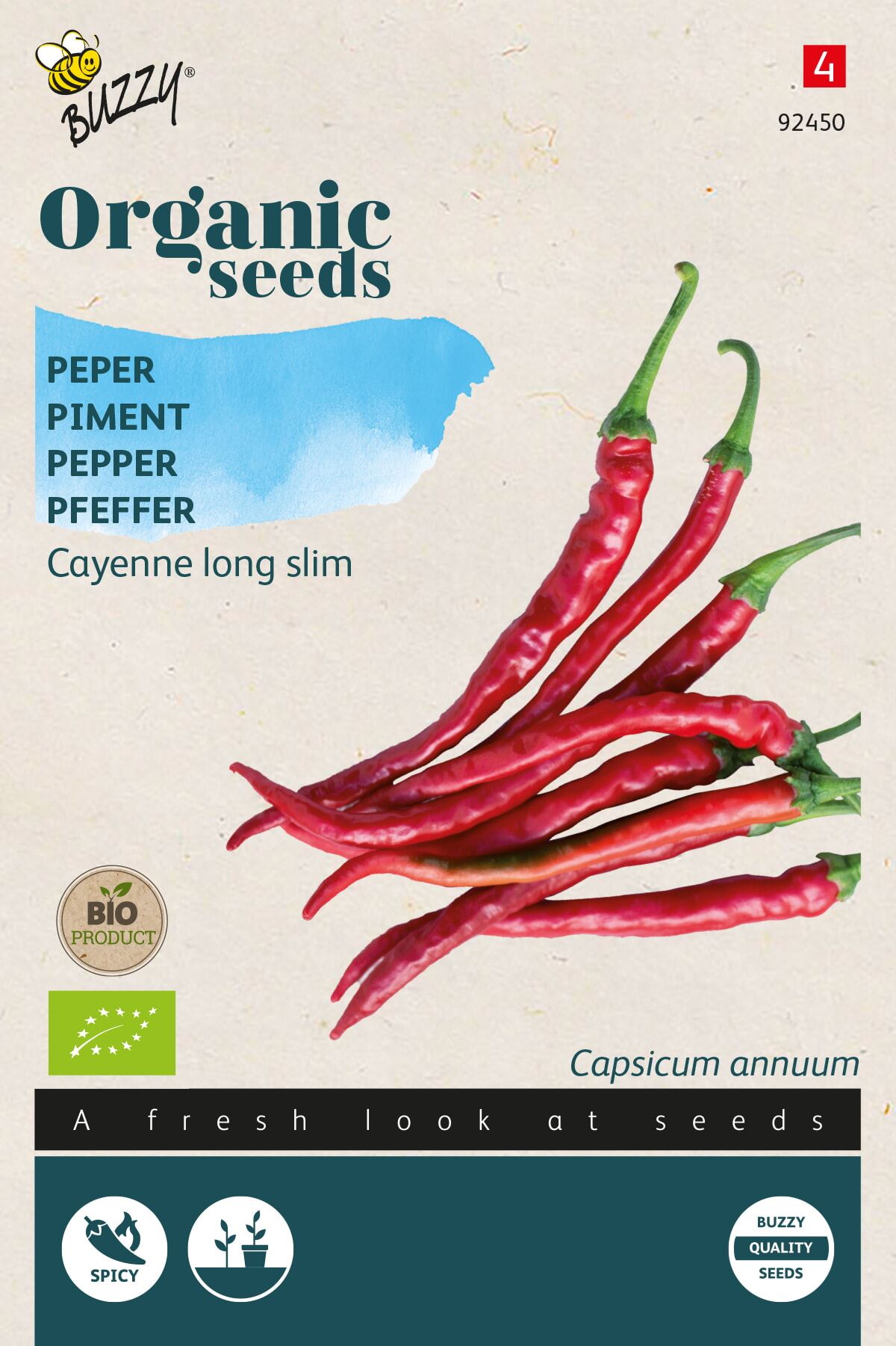 Buzzy® Bio Cayenne Peper zaden - long slim afbeelding